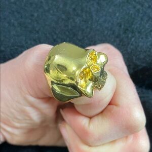 Gold Skull Ring Bikers Ring